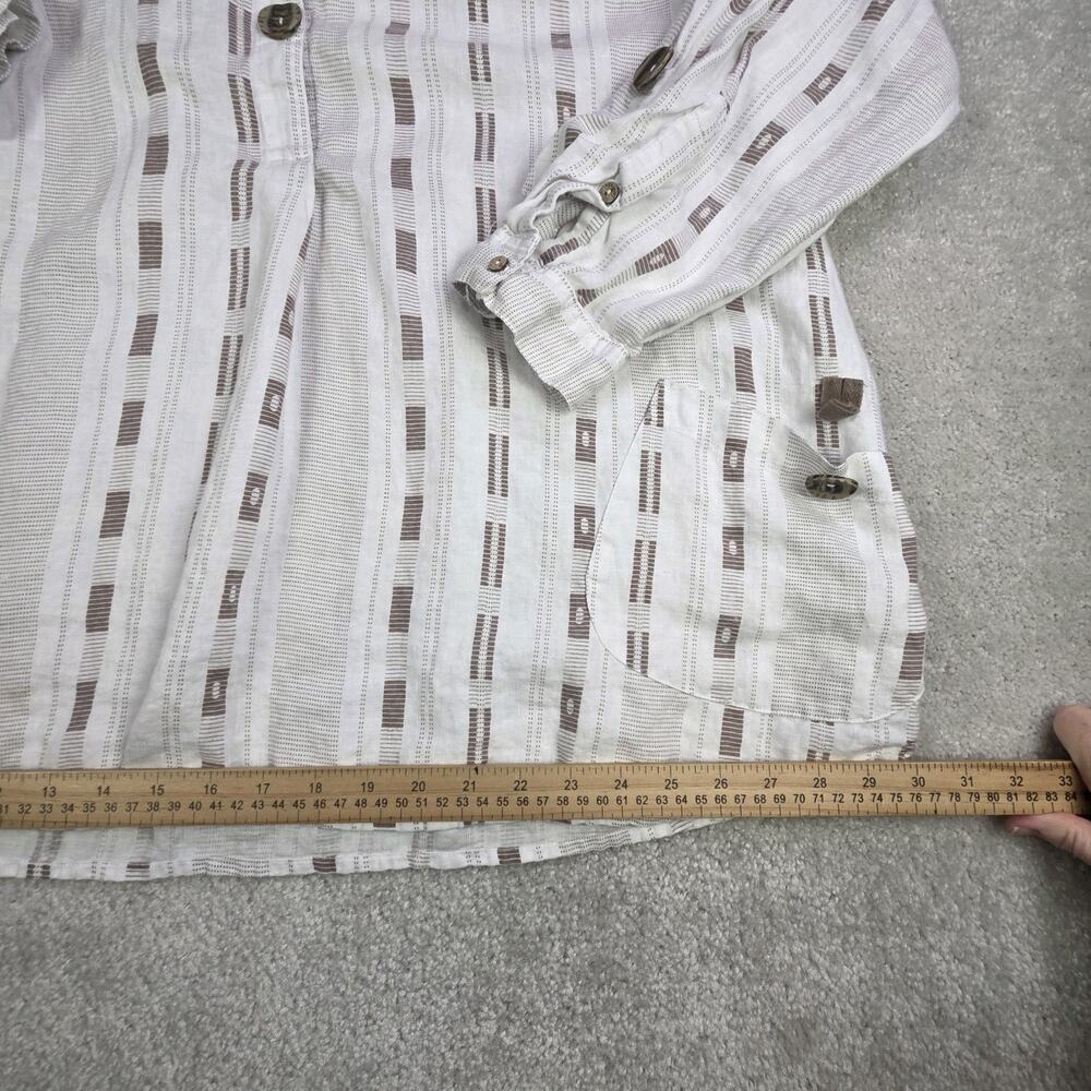 John Mark Popover Linen Tunic White Womens 2XL Boho Summer - Picture 11 of 11